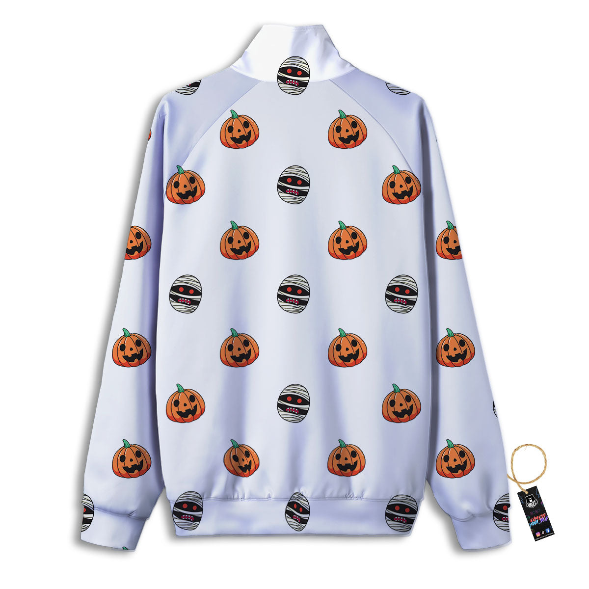Mummy Halloween Print Pattern Track Jacket-grizzshop
