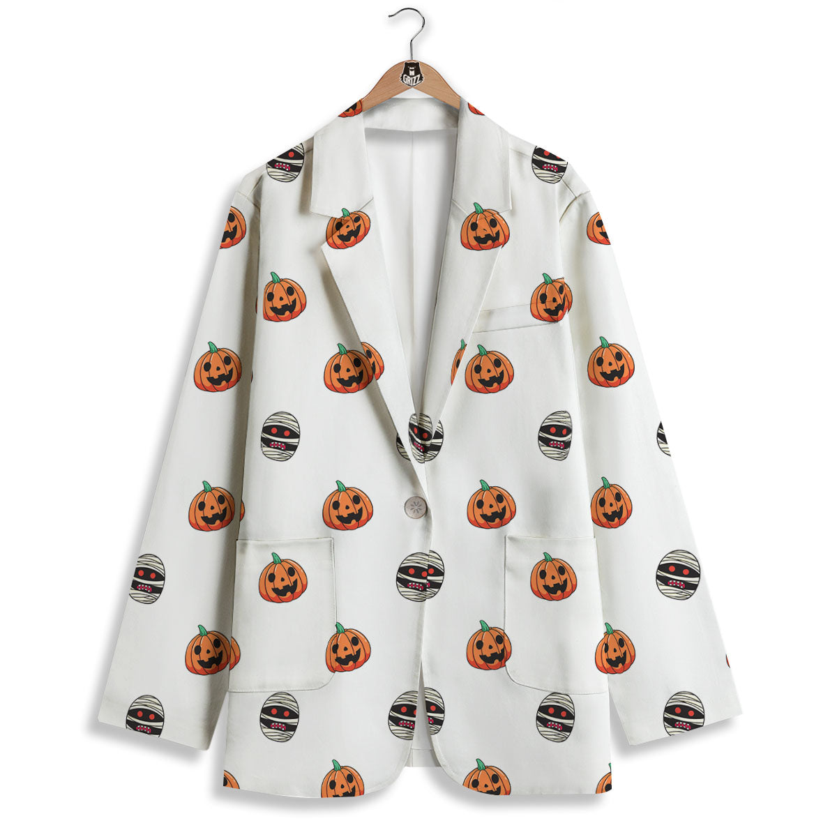 Mummy Halloween Print Pattern Women's Blazer-grizzshop