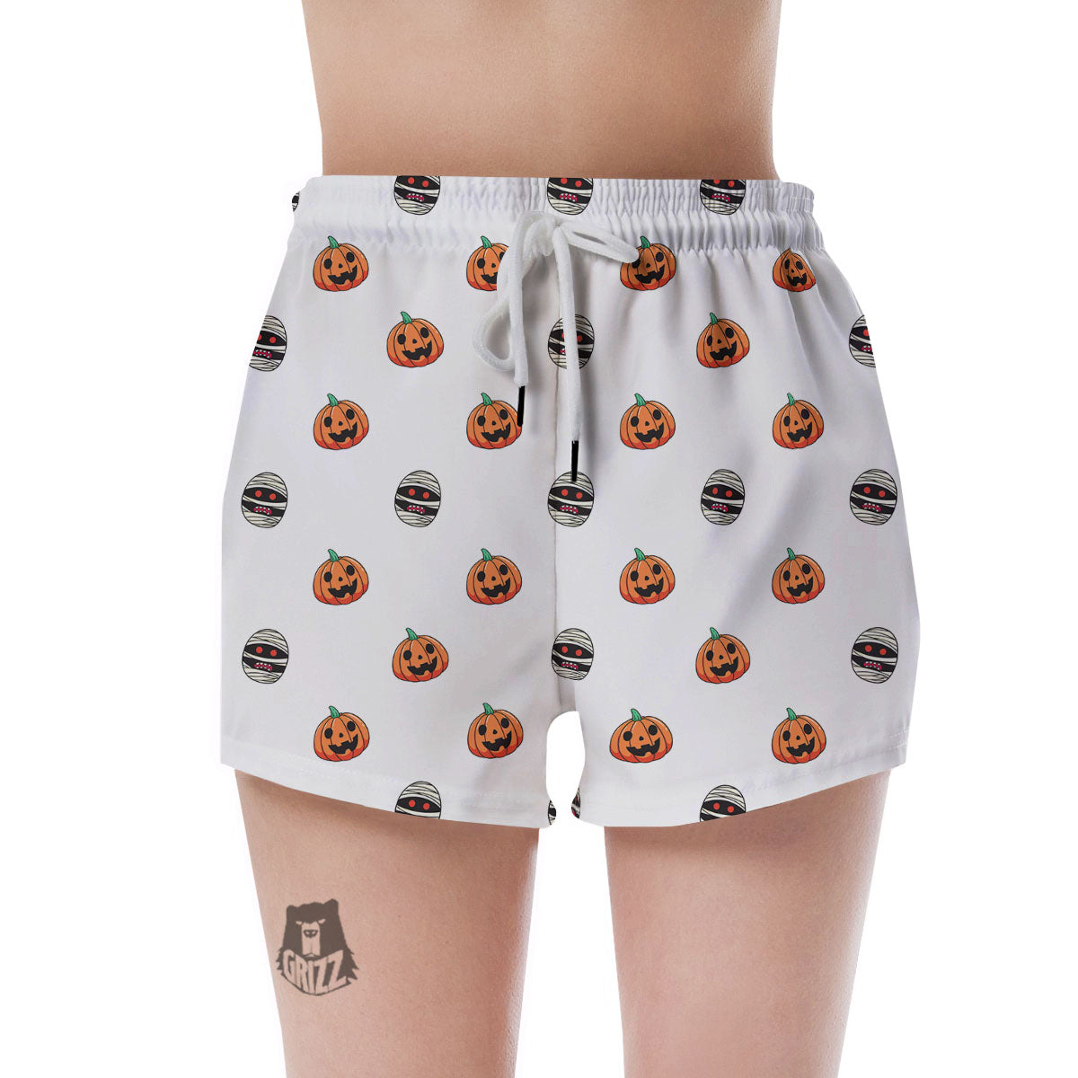 Mummy Halloween Print Pattern Women's Shorts-grizzshop