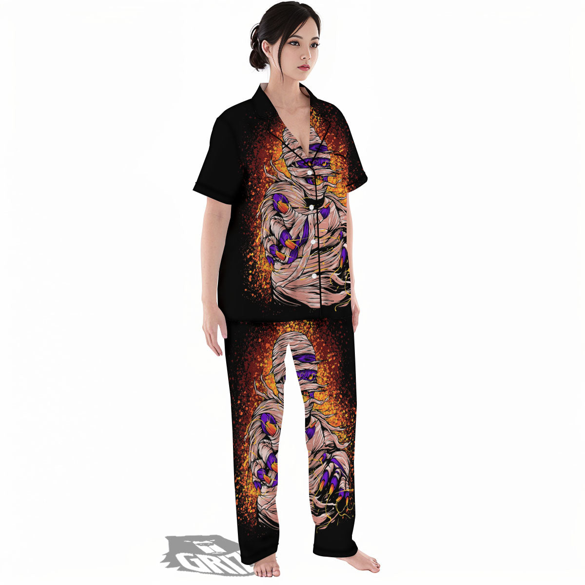 Mummy Halloween Print Women's Pajamas Set-grizzshop