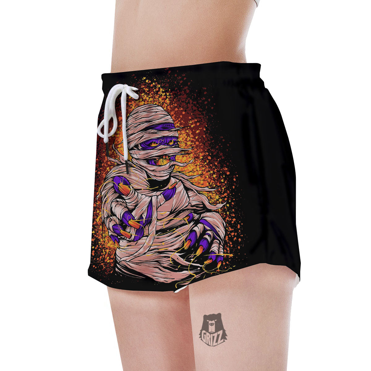 Mummy Halloween Print Women's Shorts-grizzshop