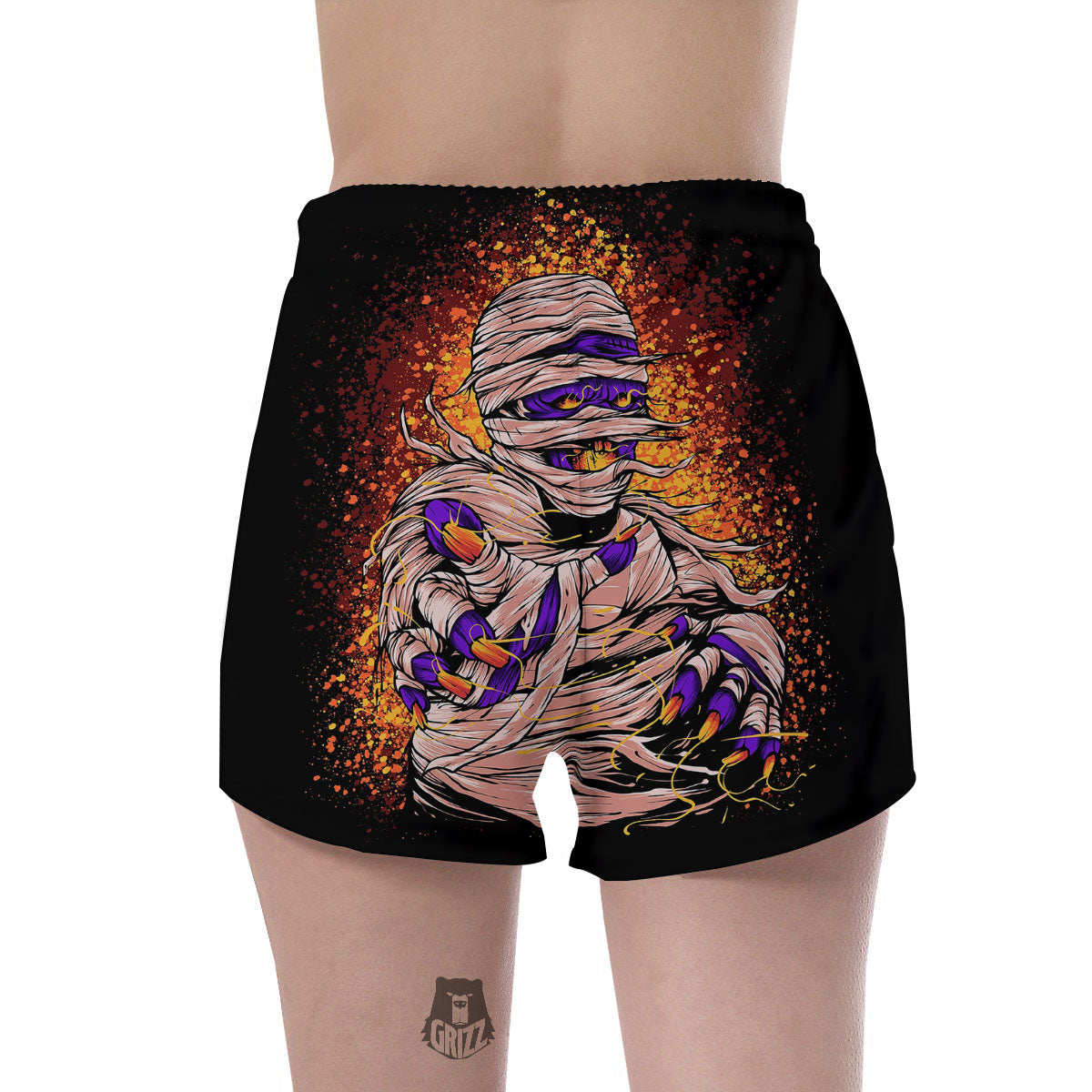 Mummy Halloween Print Women's Shorts-grizzshop