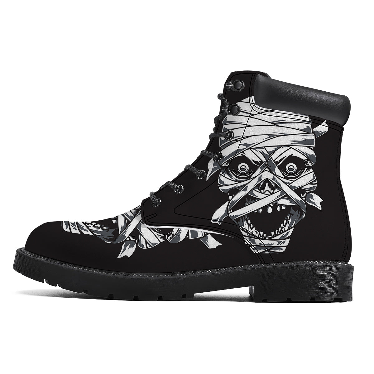 Mummy Head Print Boots-grizzshop