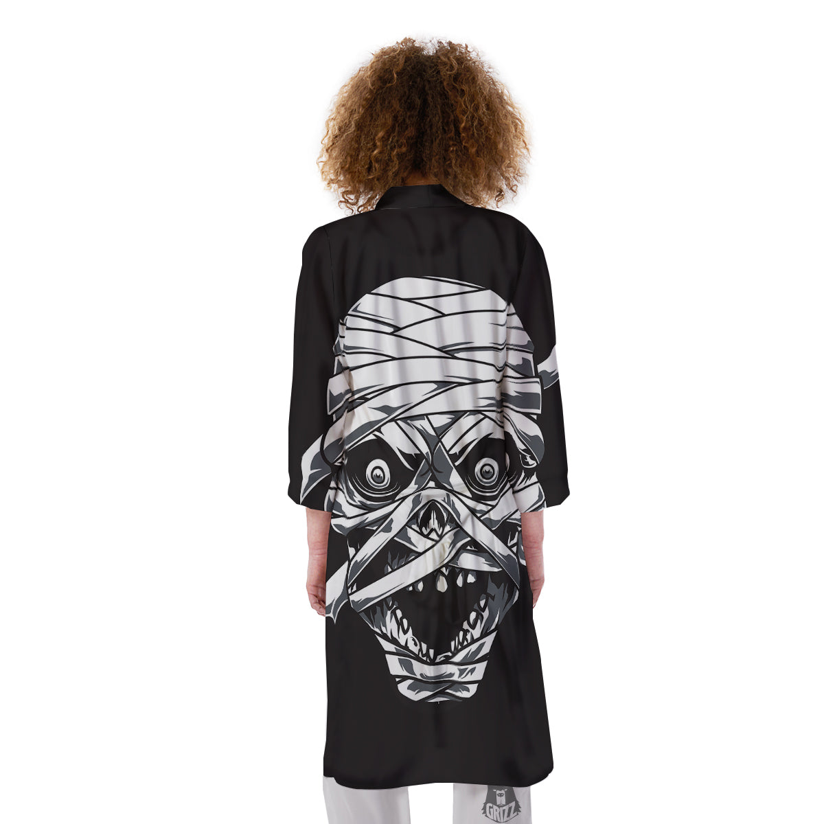 Mummy Head Print Kimono-grizzshop
