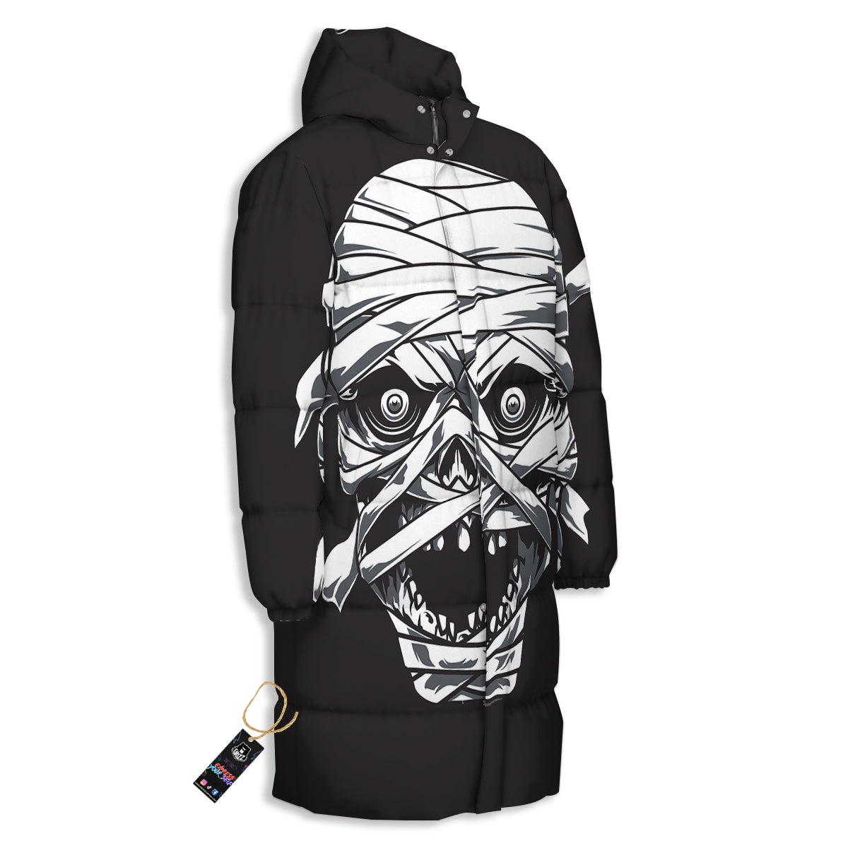 Mummy Head Print Long Down Jacket-grizzshop