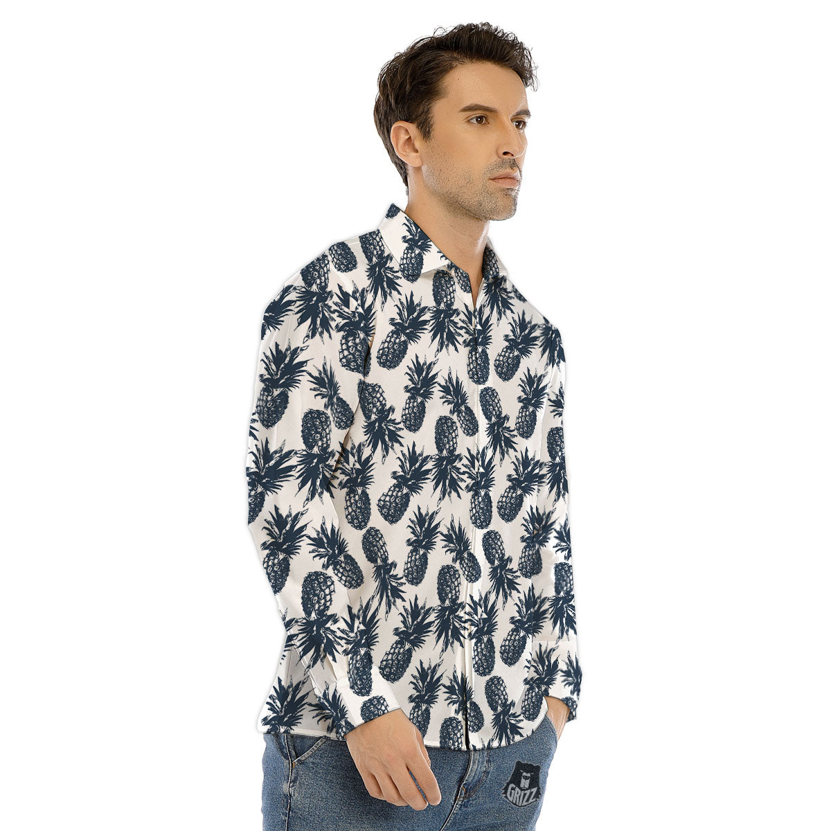 Mummy Head Print Men's Dress Shirts-grizzshop