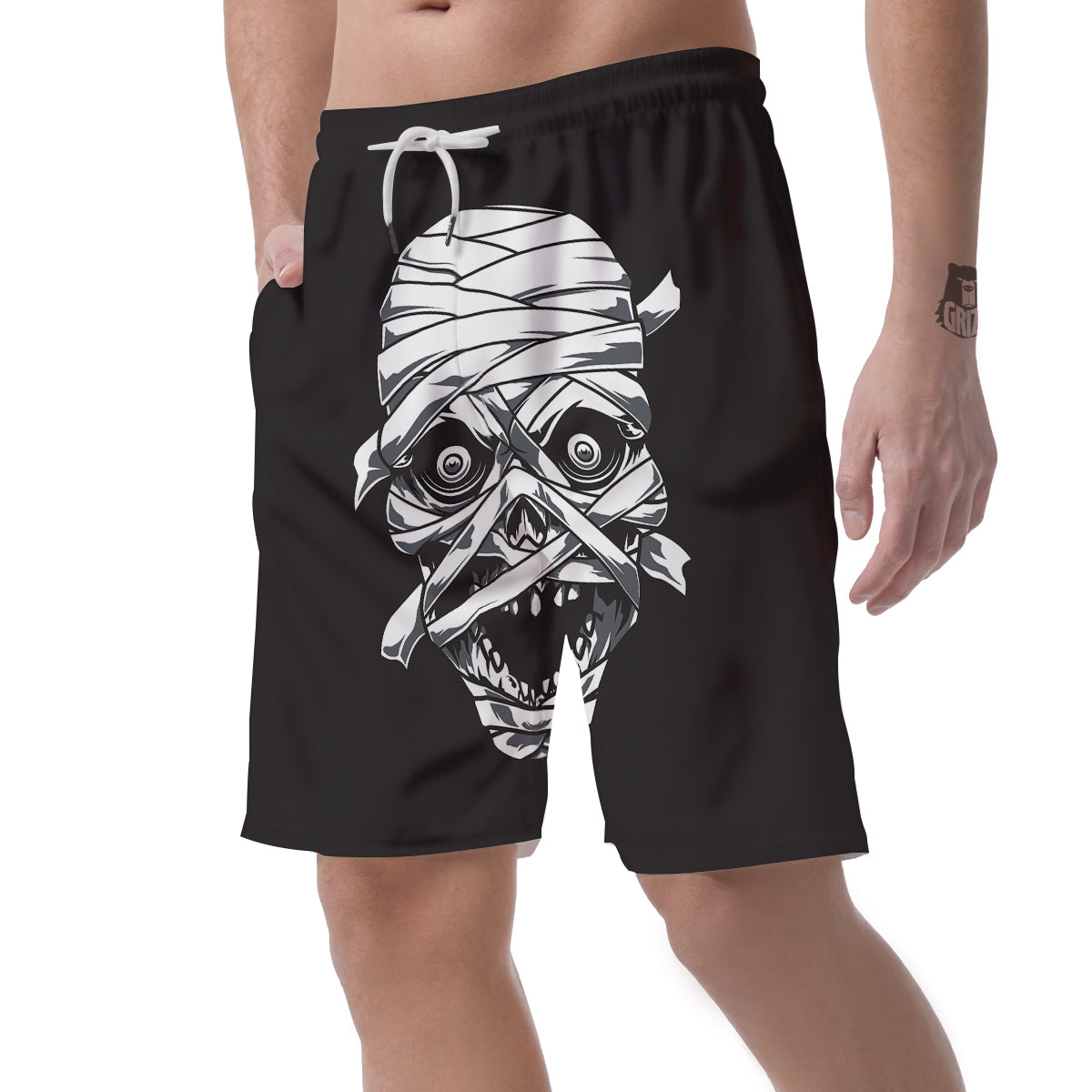 Mummy Head Print Men's Shorts-grizzshop