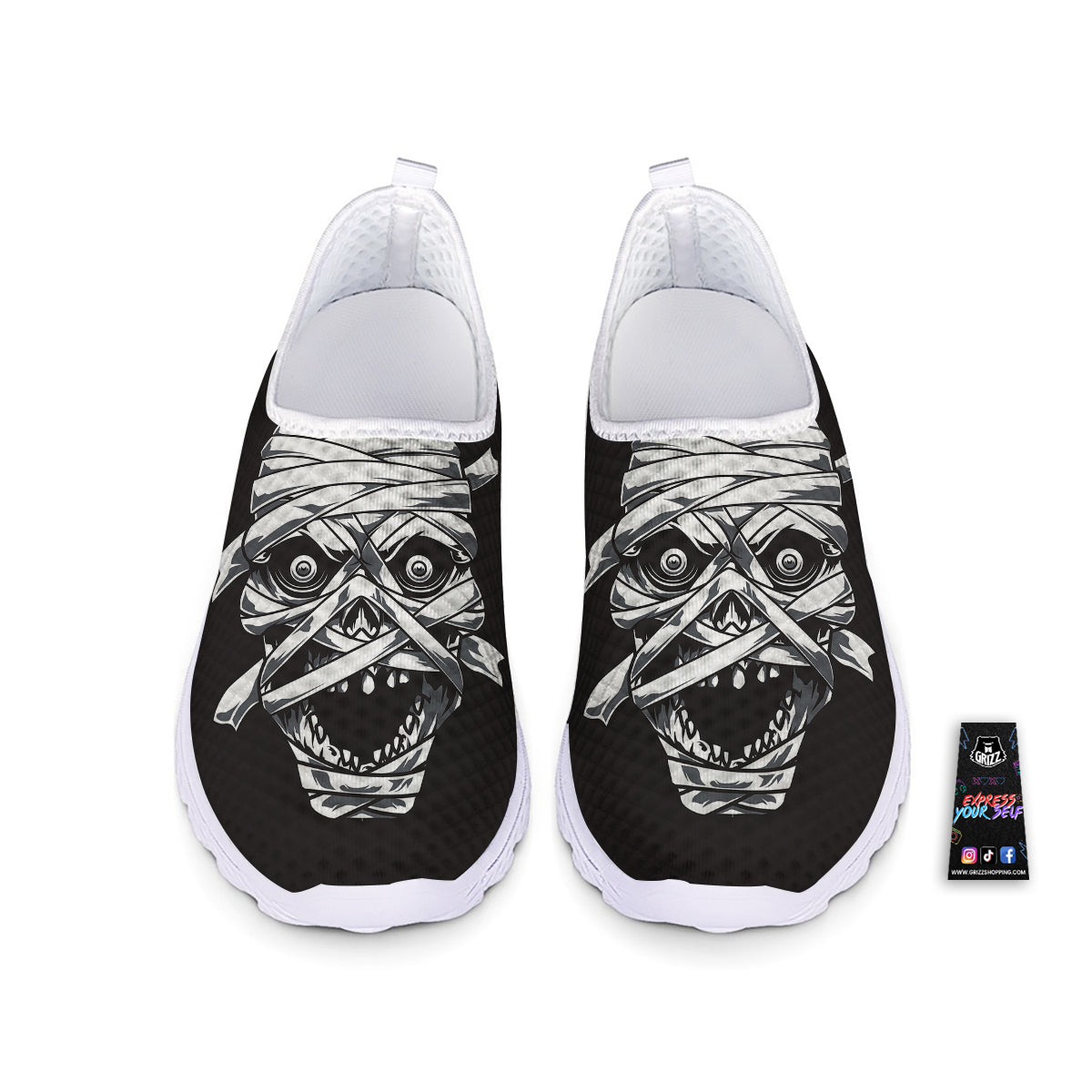 Mummy Head Print Nurse Shoes-grizzshop