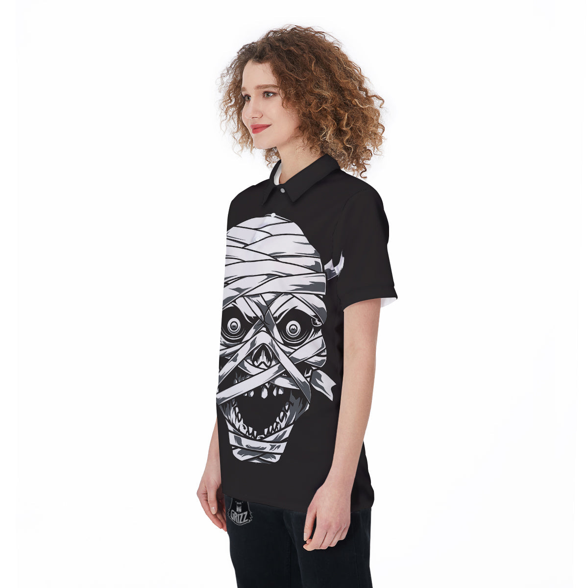 Mummy Head Print Women's Golf Shirts-grizzshop
