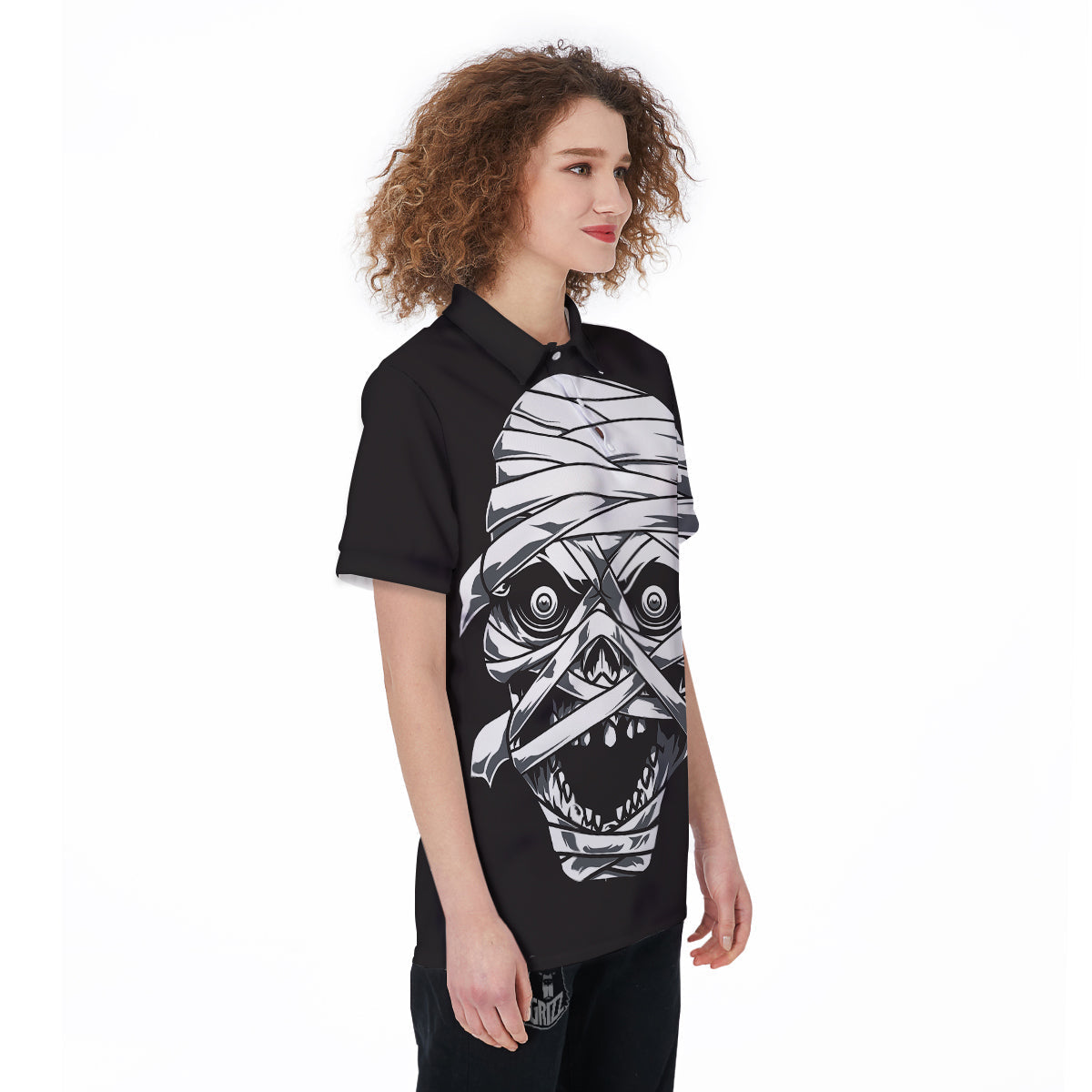 Mummy Head Print Women's Golf Shirts-grizzshop