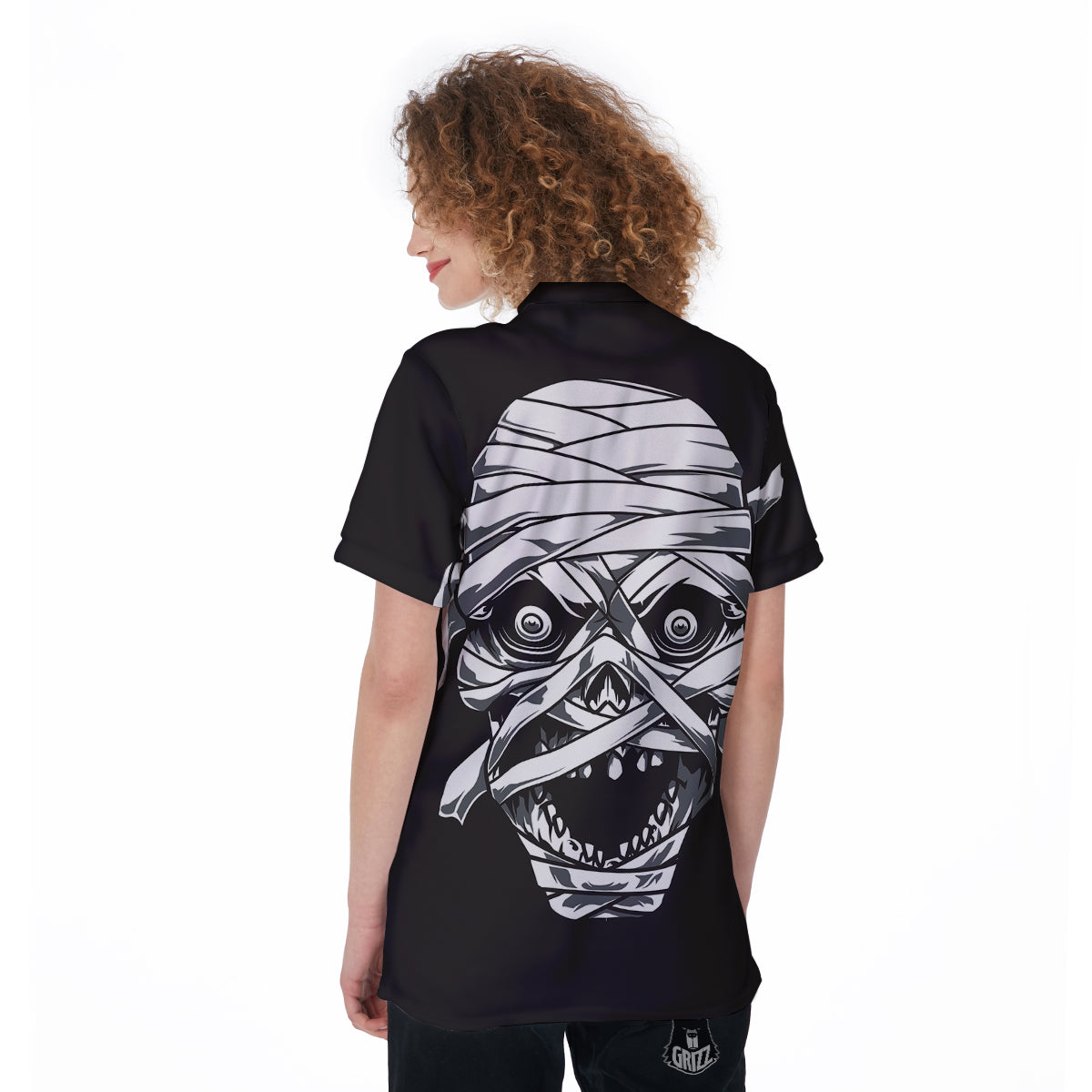 Mummy Head Print Women's Golf Shirts-grizzshop