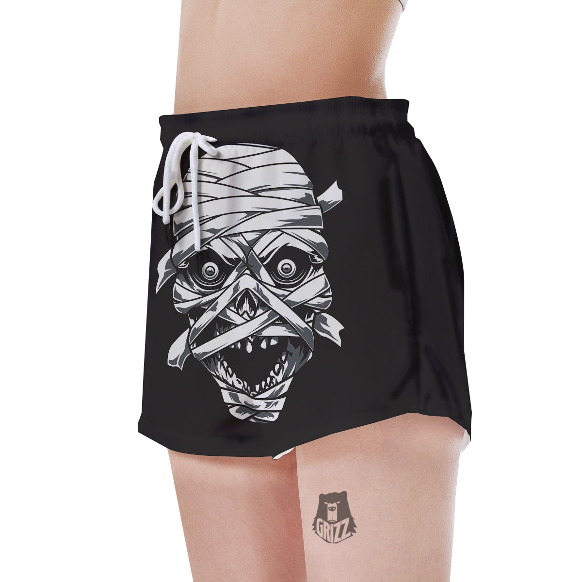 Mummy Head Print Women's Shorts-grizzshop