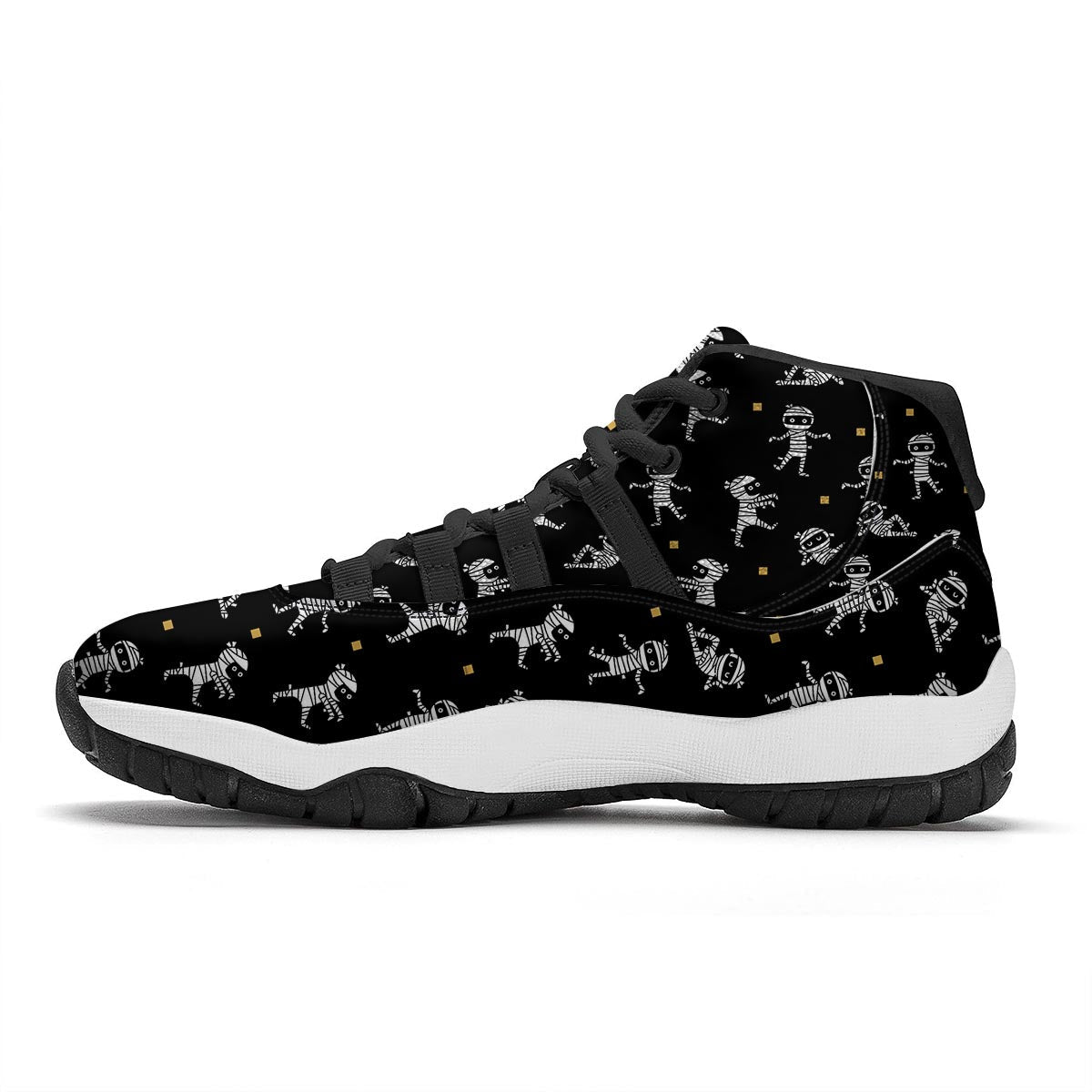 Mummy Pattern Print Black Bball Shoes-grizzshop
