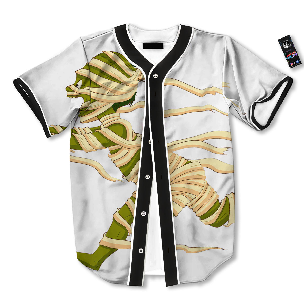 Mummy Running Print Baseball Jersey-grizzshop