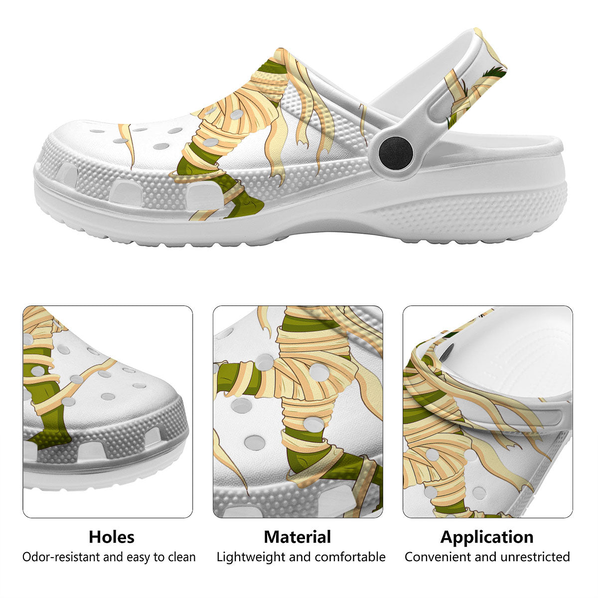 Mummy Running Print Clog-grizzshop