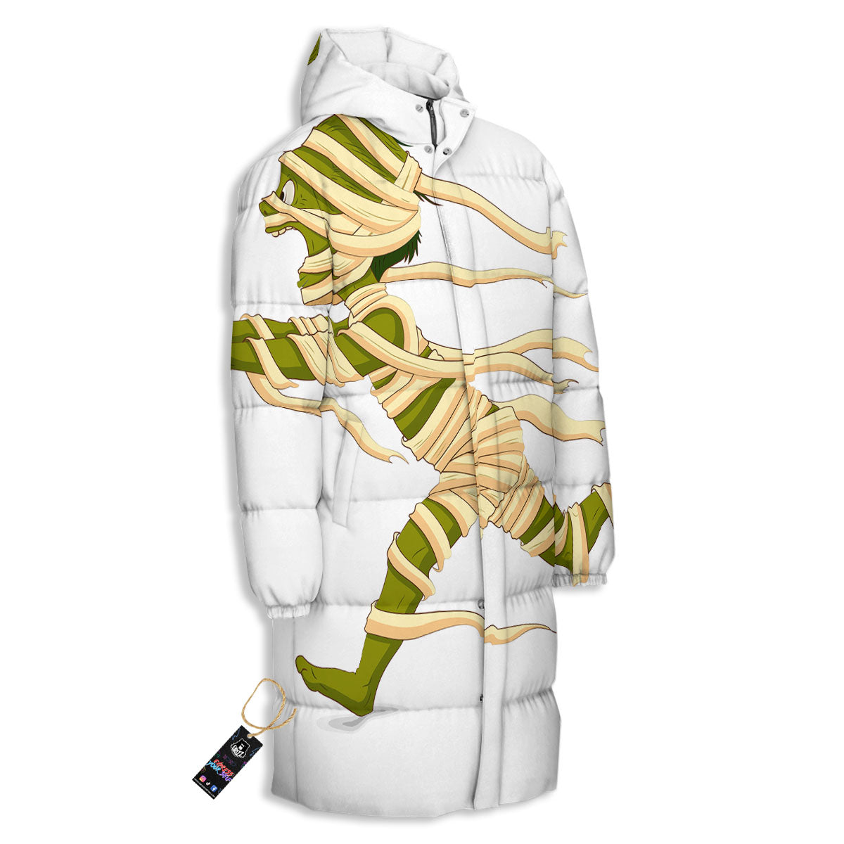 Mummy Running Print Long Down Jacket-grizzshop