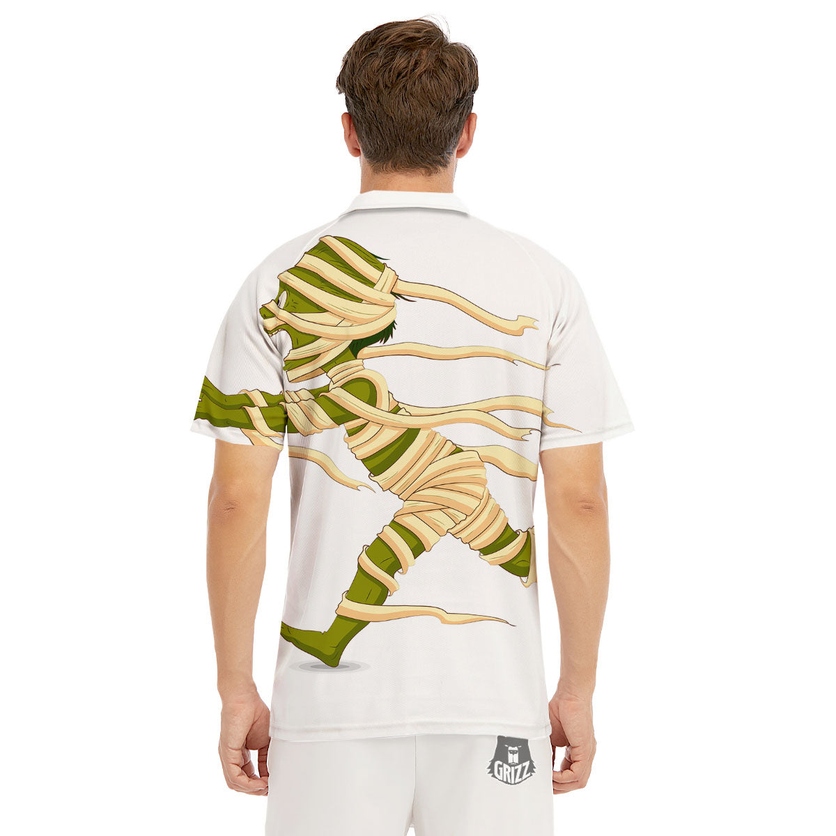Mummy Running Print Men's Golf Shirts-grizzshop