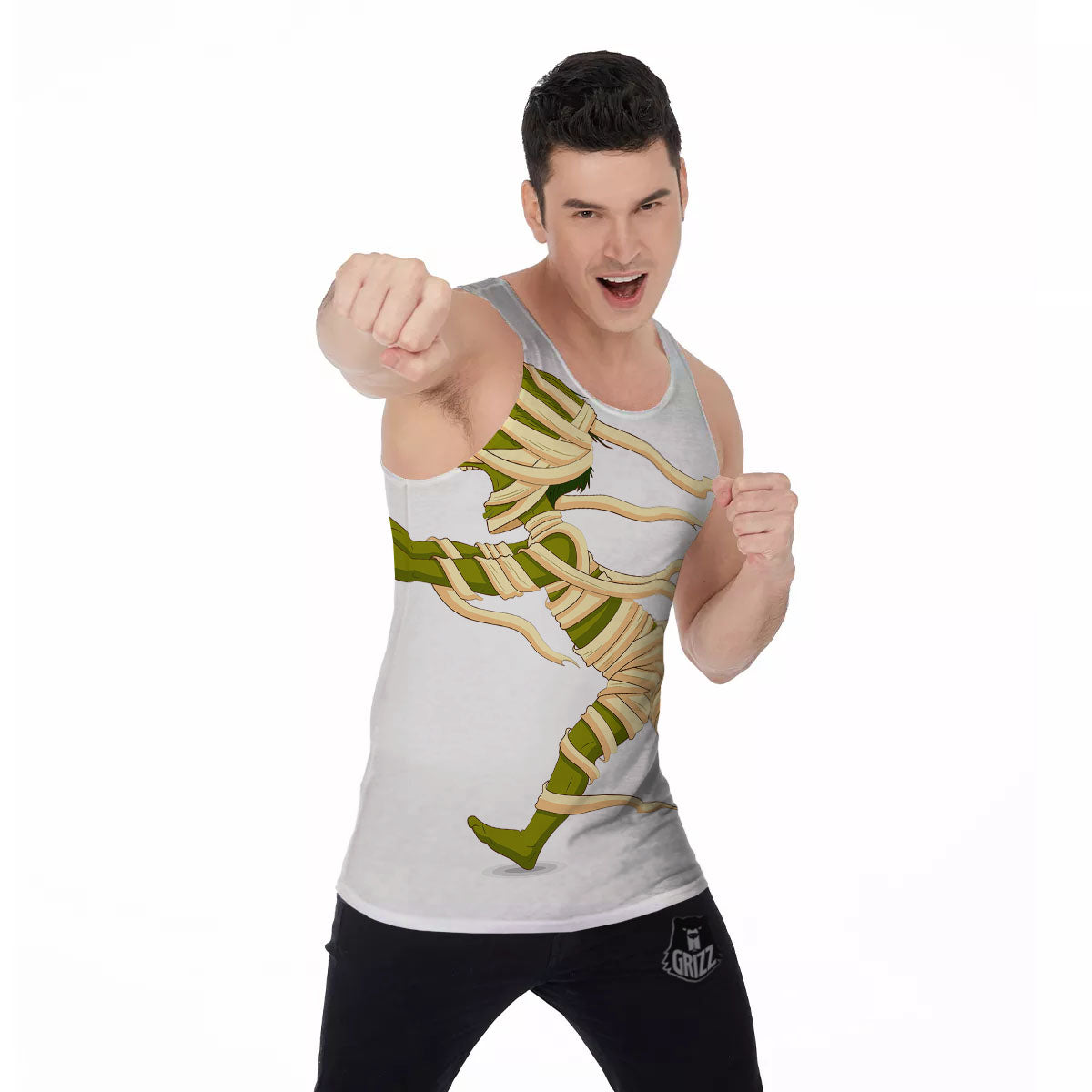 Mummy Running Print Men's Tank Top-grizzshop