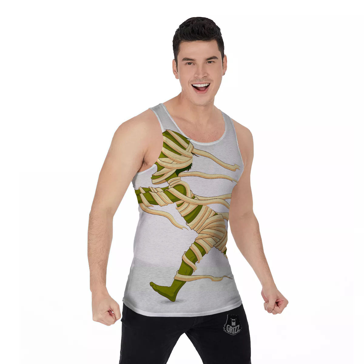 Mummy Running Print Men's Tank Top-grizzshop