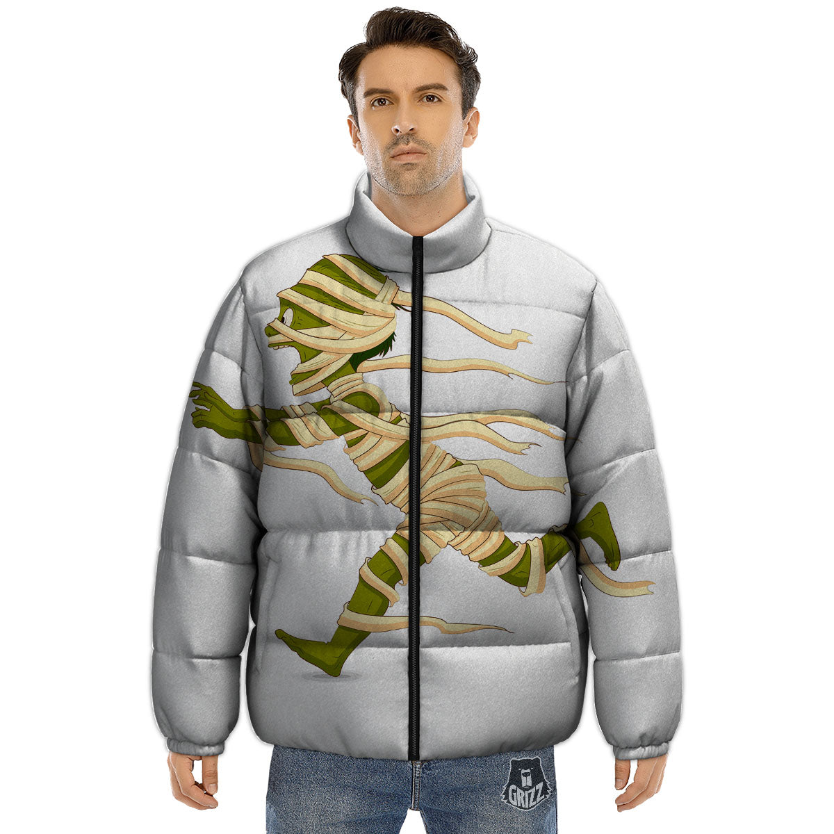 Mummy Running Print Puffer Jacket-grizzshop