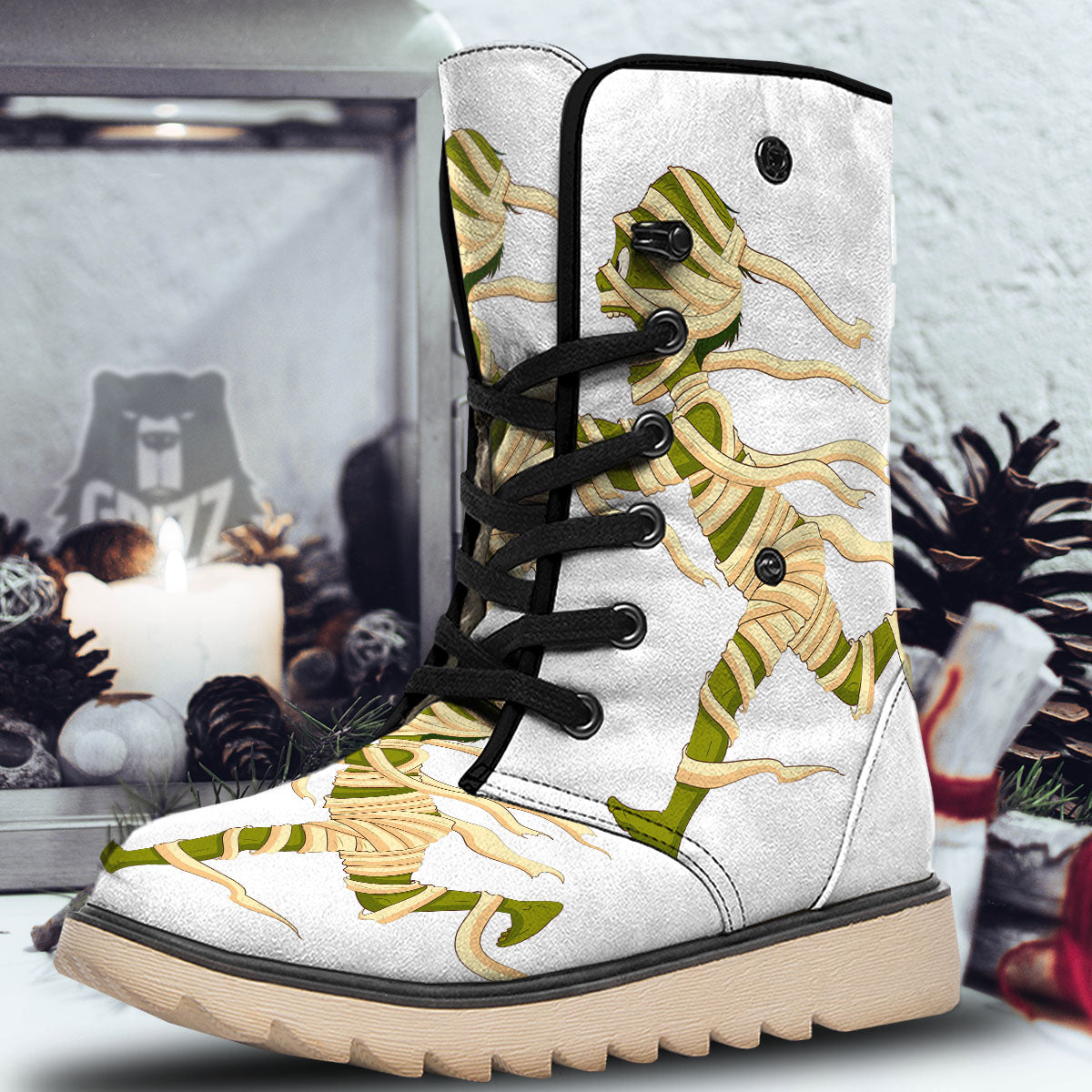 Mummy Running Print Snow Boots-grizzshop