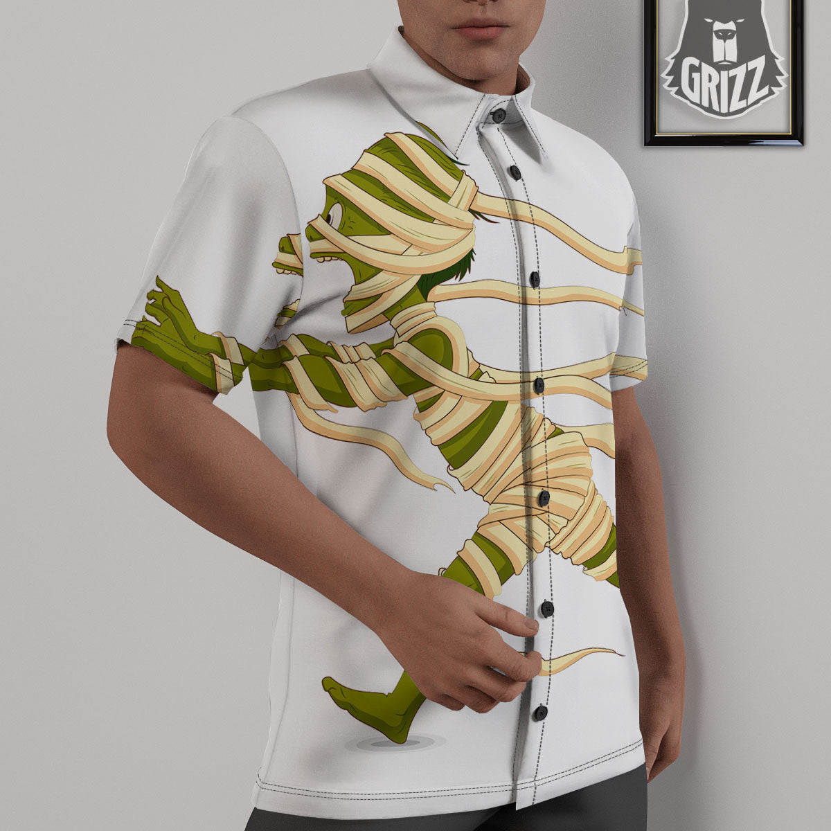 Mummy Running Print Untucked Shirts-grizzshop