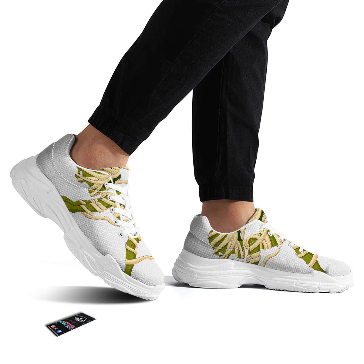 Mummy Running Print White Chunky Shoes-grizzshop