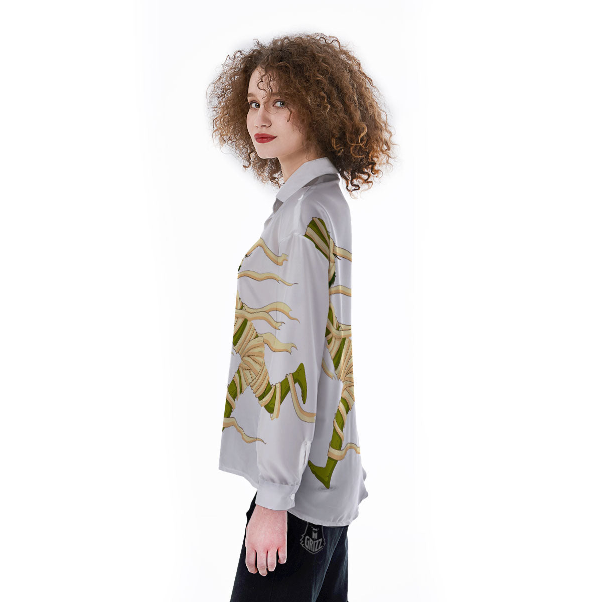 Mummy Running Print Women's Long Sleeve Shirts-grizzshop