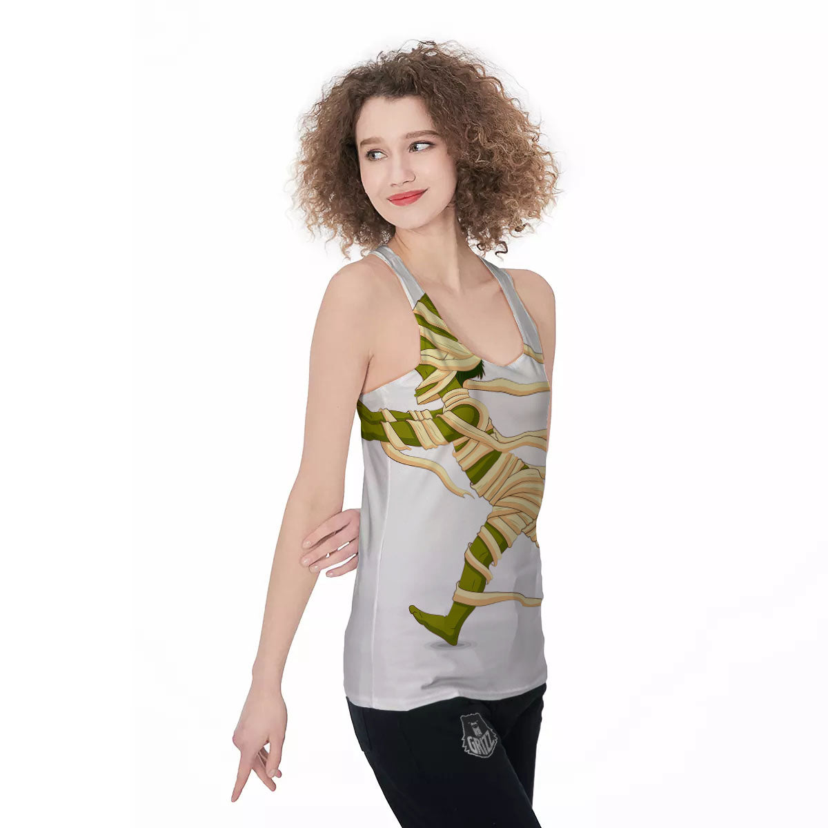 Mummy Running Print Women's Racerback Tank Top-grizzshop