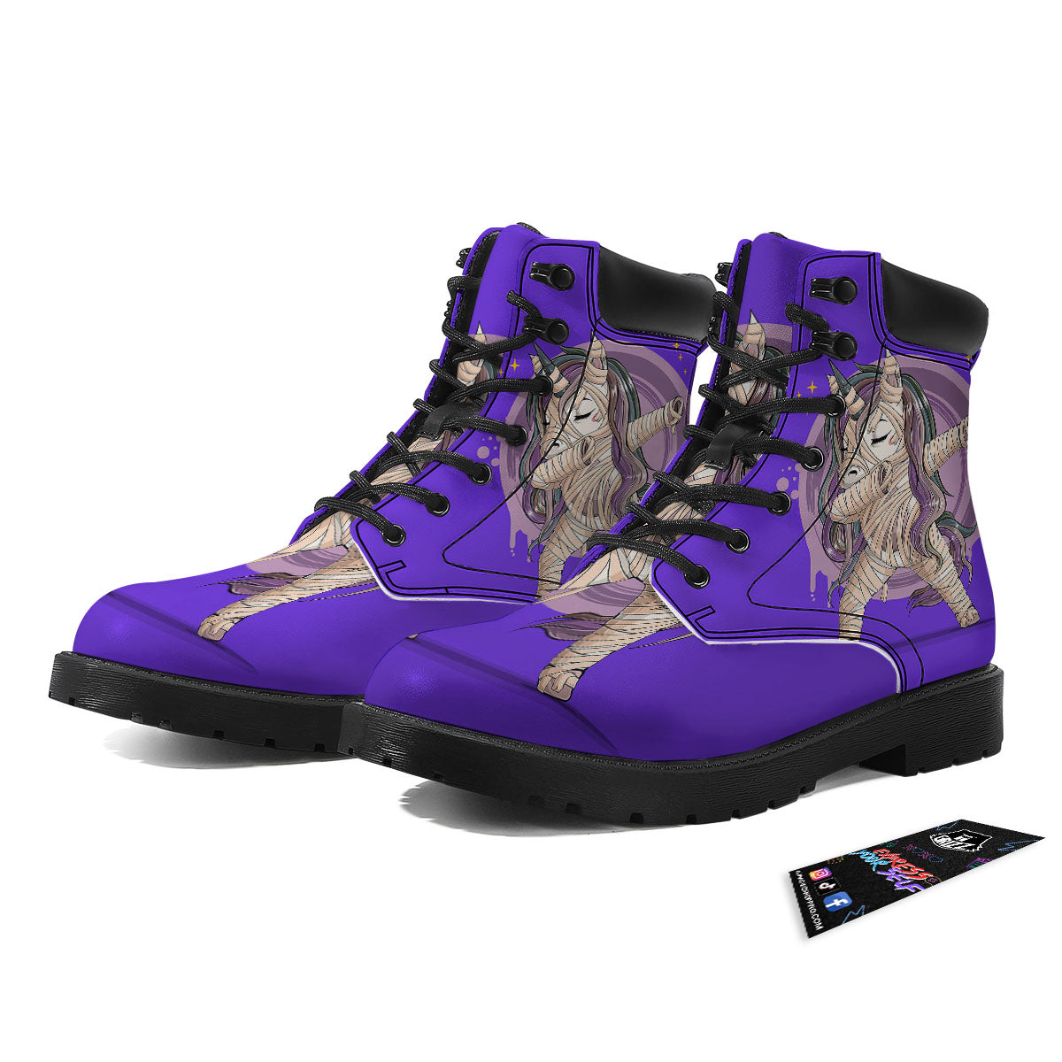 Mummy Unicorn Dap Print Boots-grizzshop