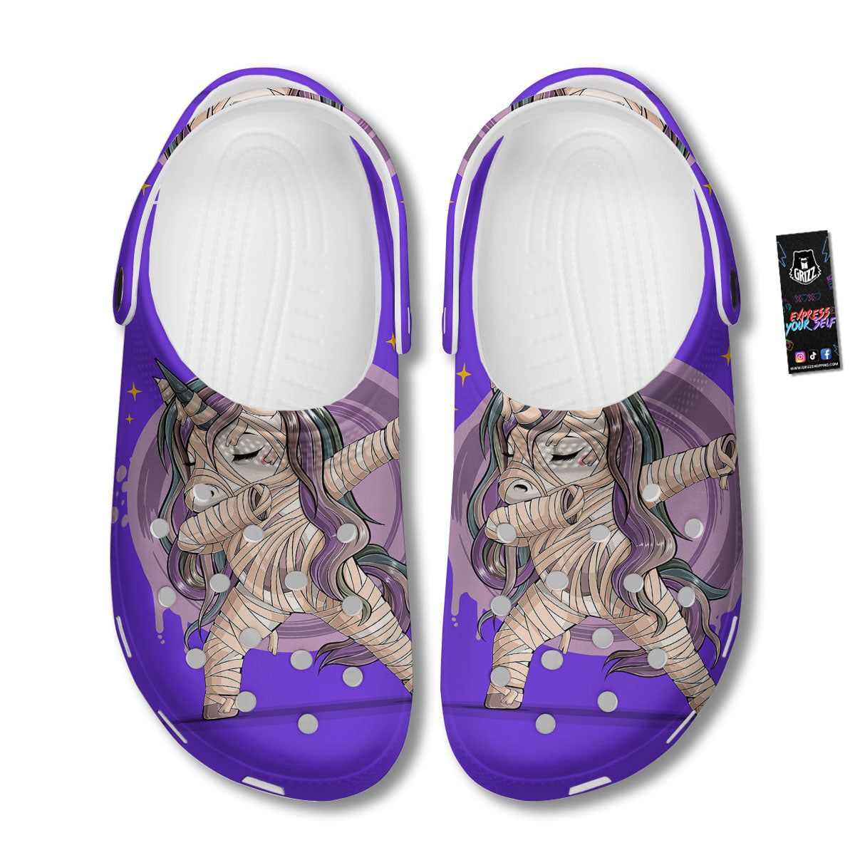 Mummy Unicorn Dap Print Clog-grizzshop