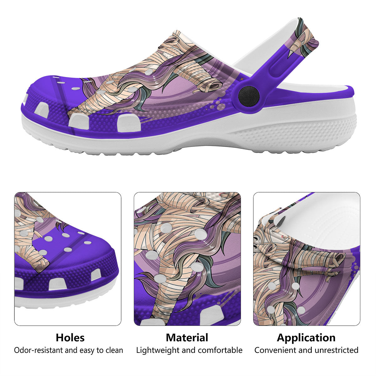Mummy Unicorn Dap Print Clog-grizzshop