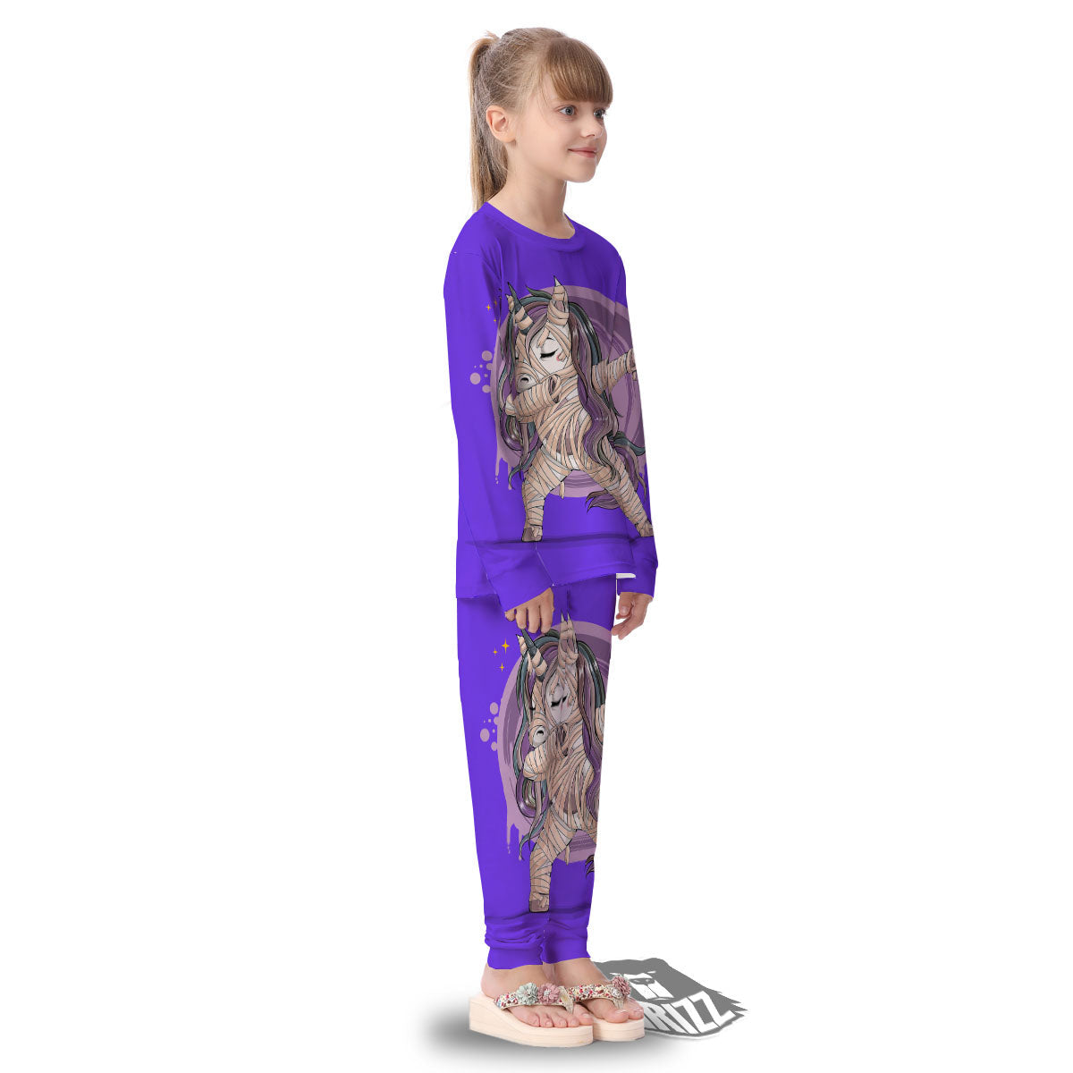 Mummy Unicorn Dap Print Kid's Pajamas-grizzshop