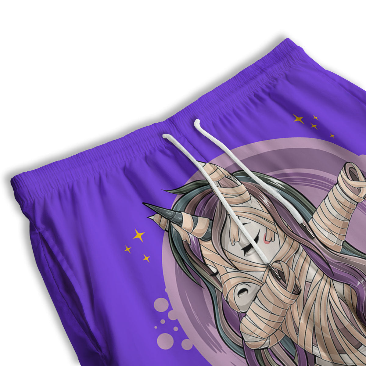 Mummy Unicorn Dap Print Men's Athletic Shorts