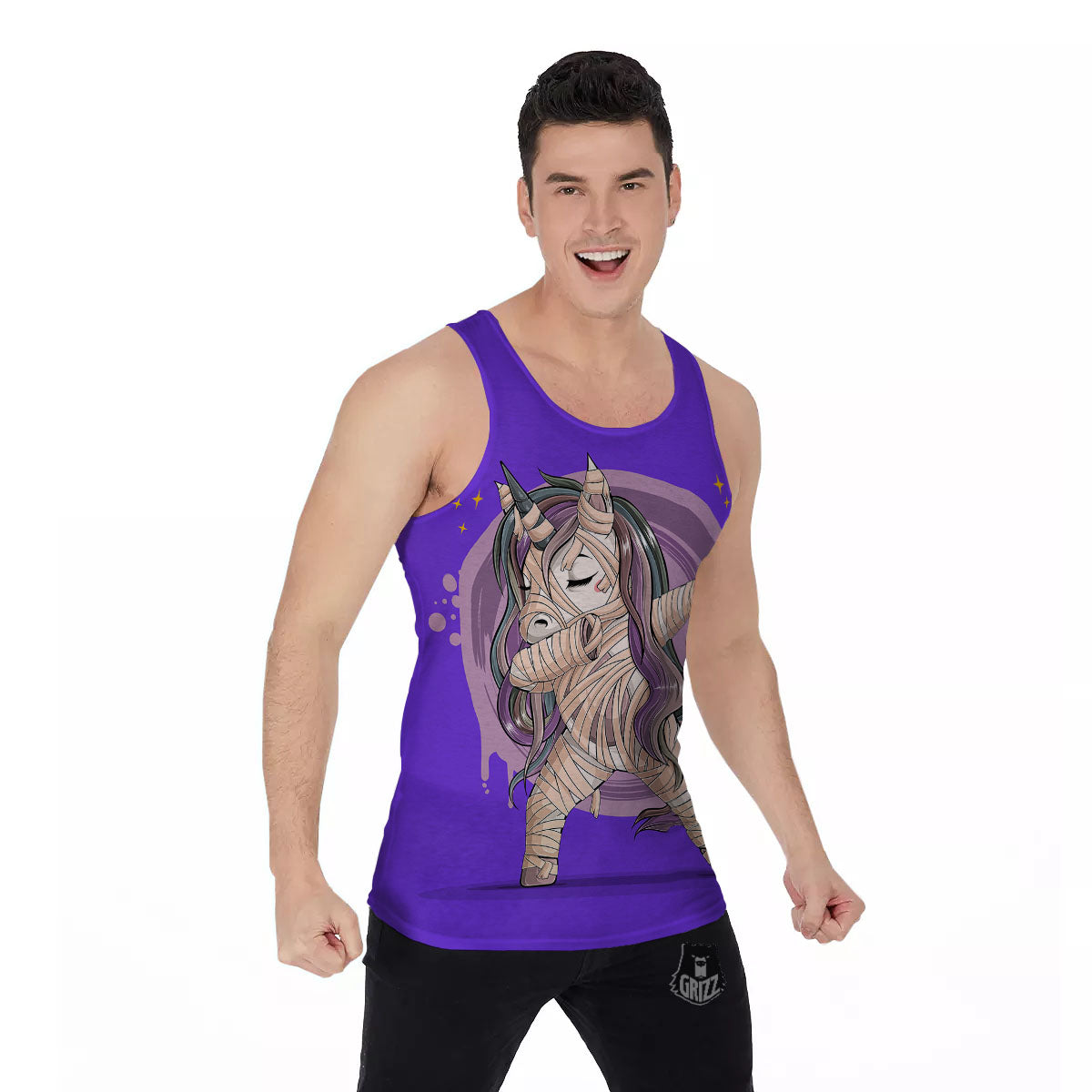 Mummy Unicorn Dap Print Men's Tank Top-grizzshop