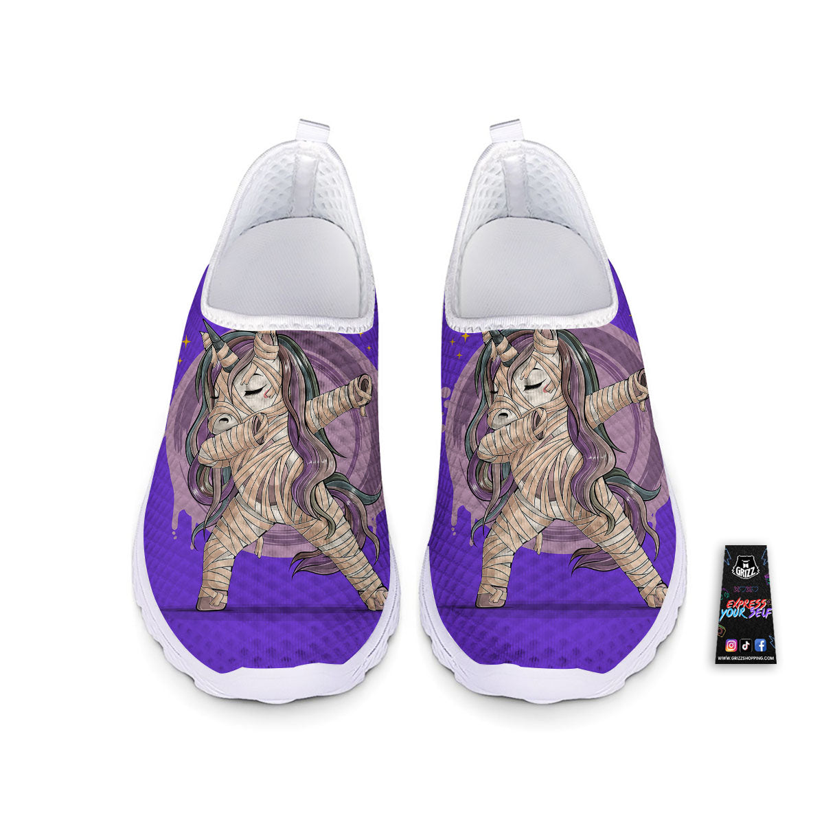 Mummy Unicorn Dap Print Nurse Shoes-grizzshop