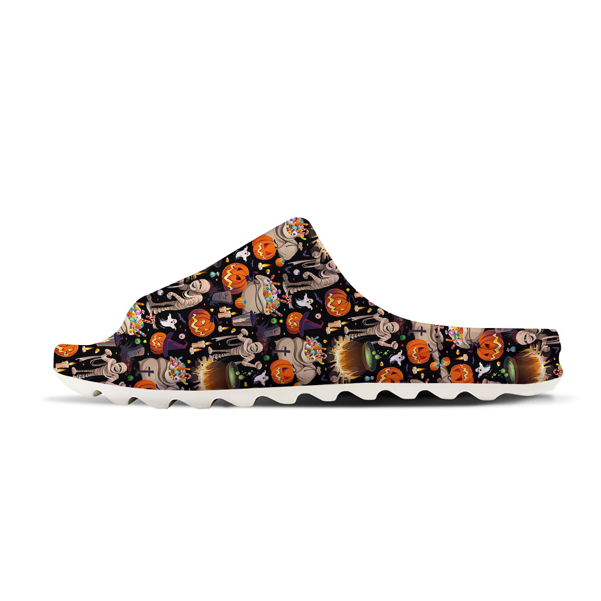 Mummy And Pumpkins Halloween Print Pattern Sandals-grizzshop