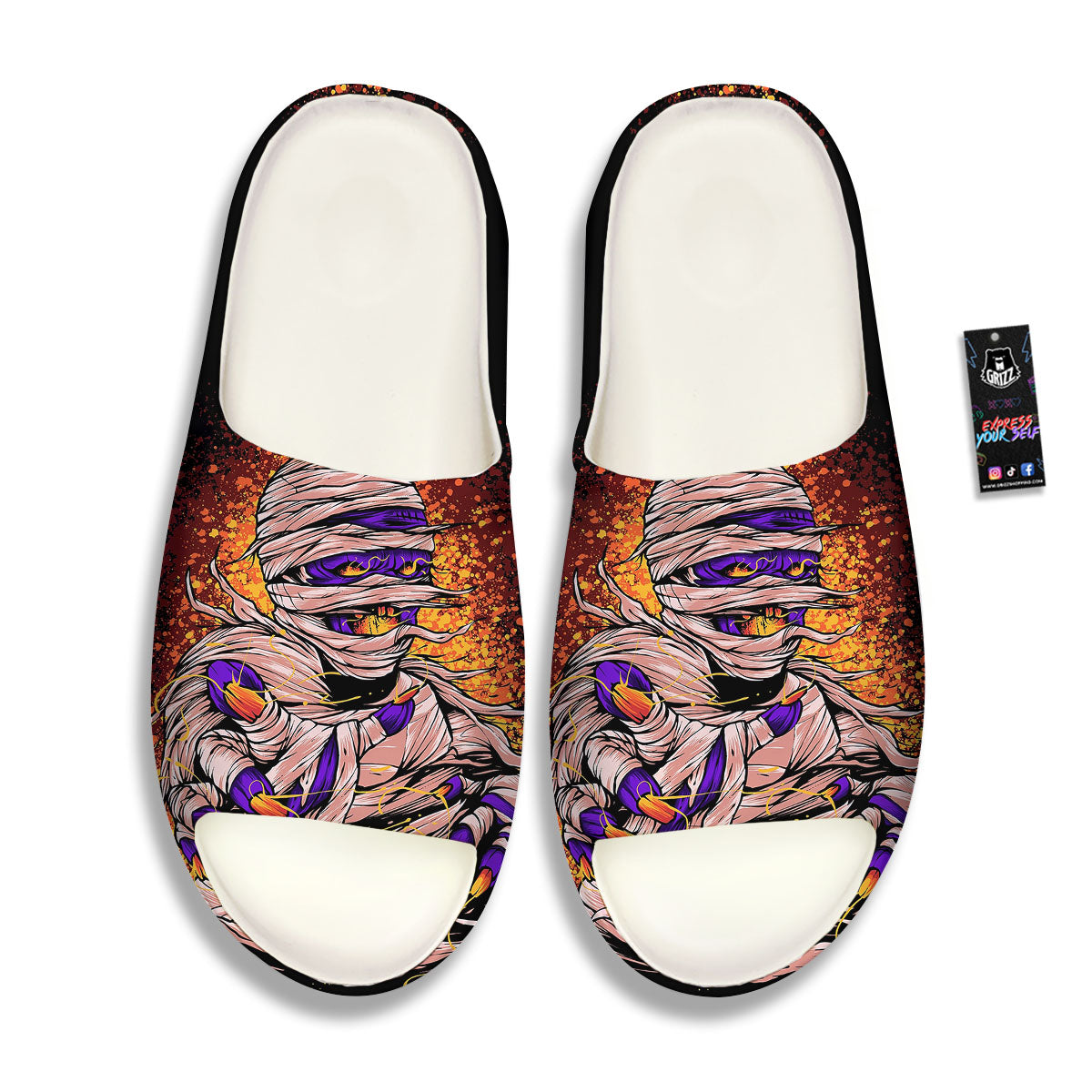 Mummy Halloween Print Sandals-grizzshop