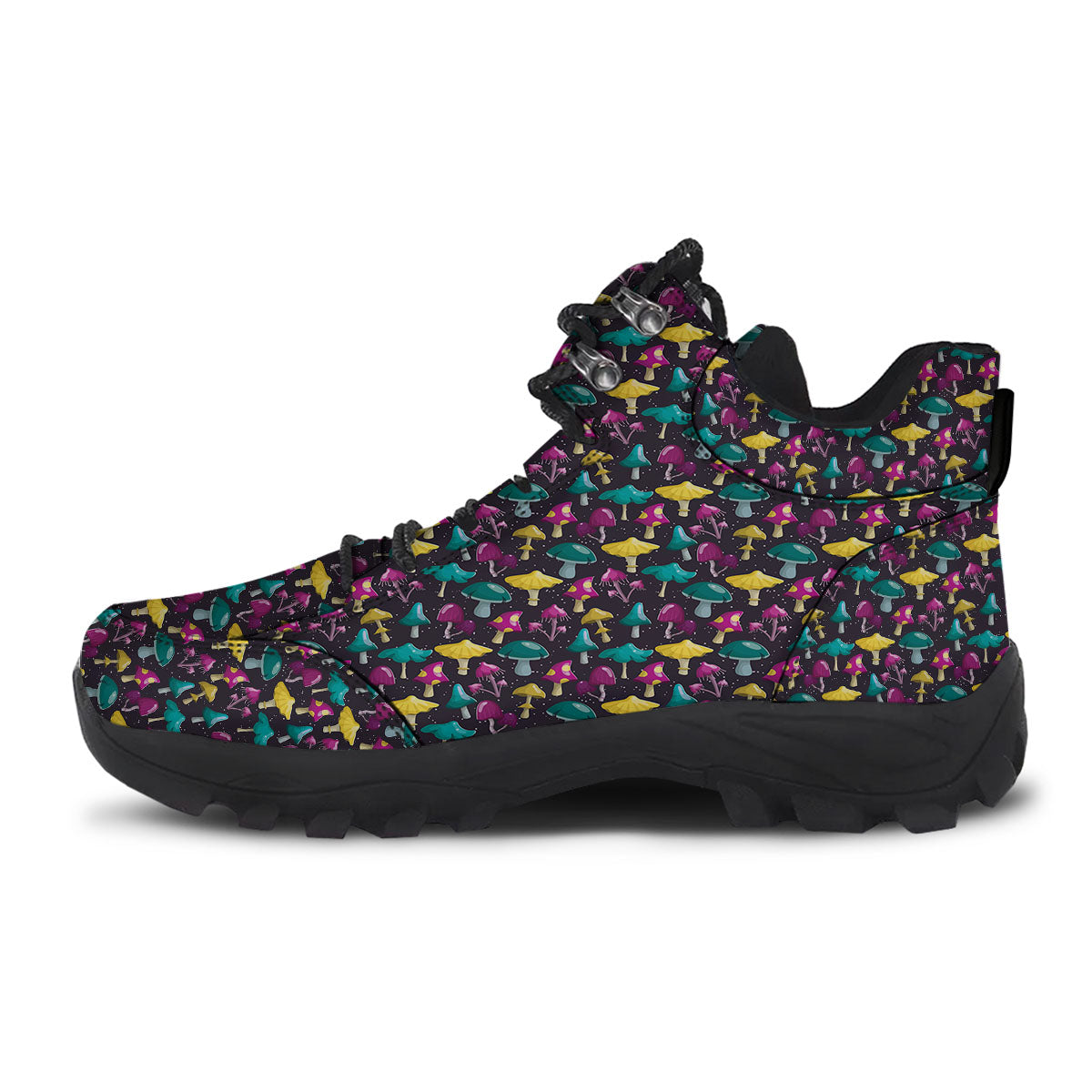 Mushroom Cartoon Print Pattern Hiking Shoes-grizzshop