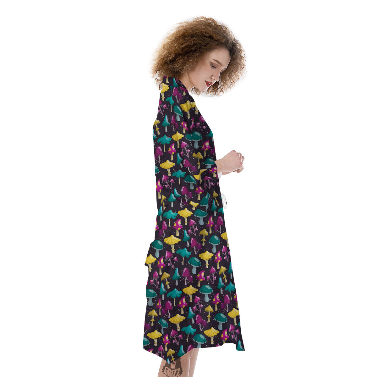 Mushroom Cartoon Print Pattern Kimono-grizzshop