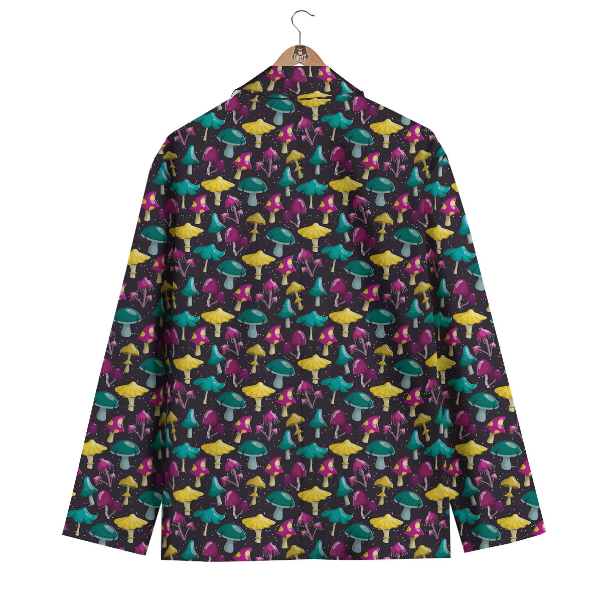 Mushroom Cartoon Print Pattern Men's Blazer-grizzshop