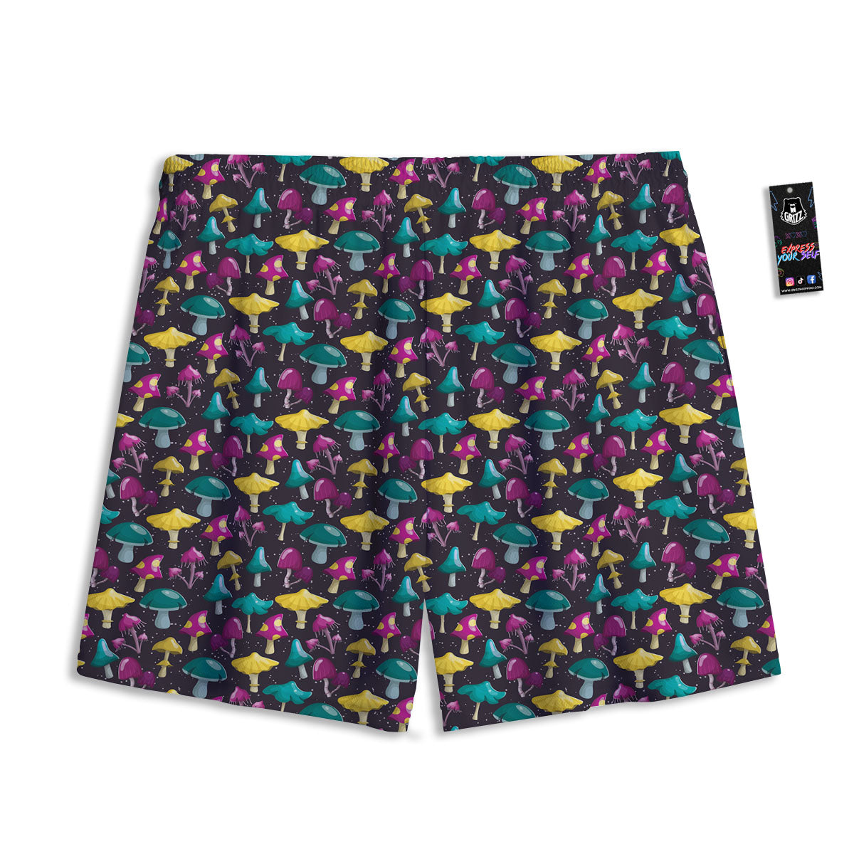 Mask Geometric Samurai Print Mesh Shorts