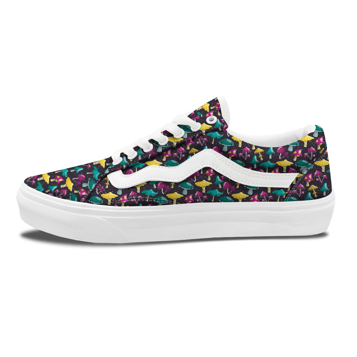 Mushroom Cartoon Print Pattern Skate Shoes-grizzshop