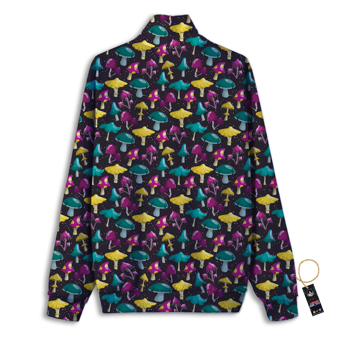 Mushroom Cartoon Print Pattern Track Jacket-grizzshop