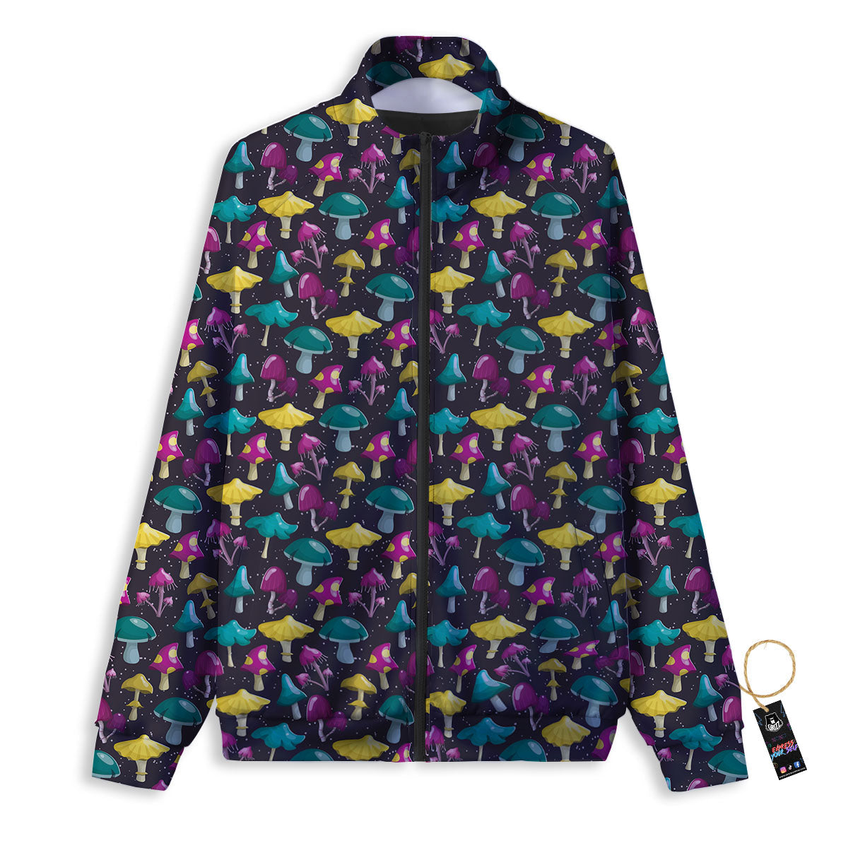 Mushroom Cartoon Print Pattern Track Jacket-grizzshop