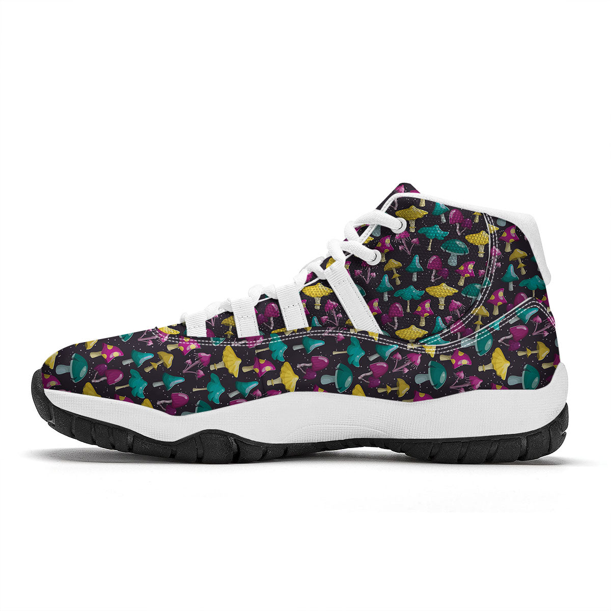 Mushroom Cartoon Print Pattern White Bball Shoes-grizzshop
