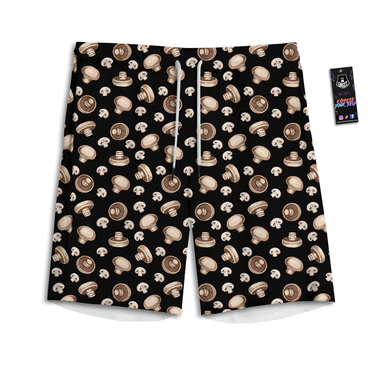 Mushroom Champignon Print Pattern Men's Athletic Shorts