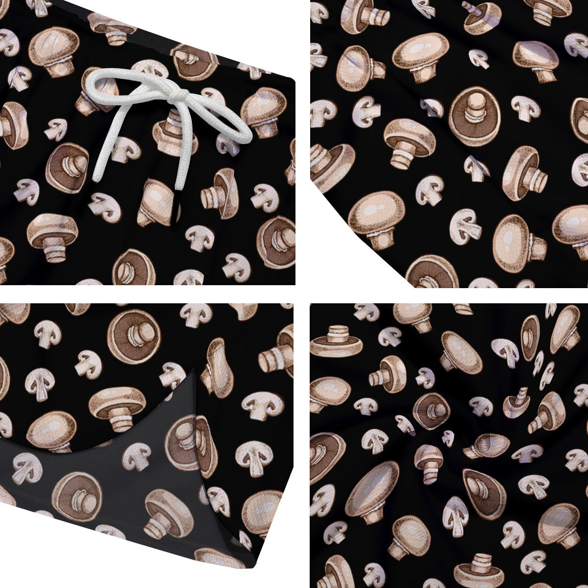 Mushroom Champignon Print Pattern Men's Running Shorts-grizzshop