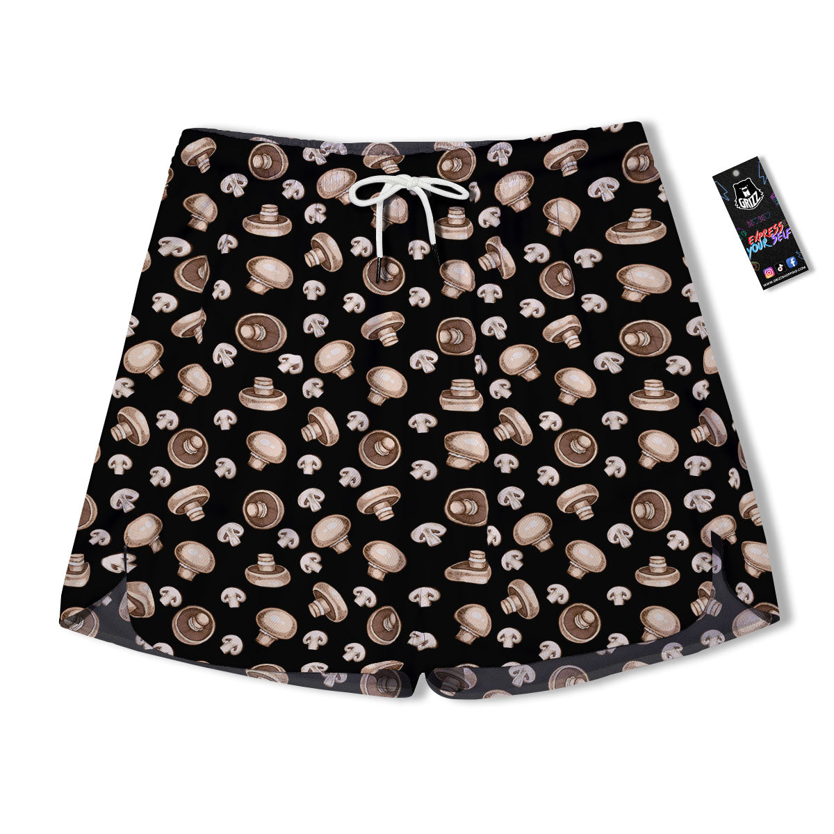 Mushroom Champignon Print Pattern Men's Running Shorts-grizzshop