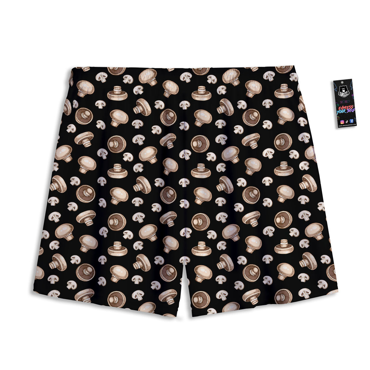 Mask Samurai Gold Print Mesh Shorts